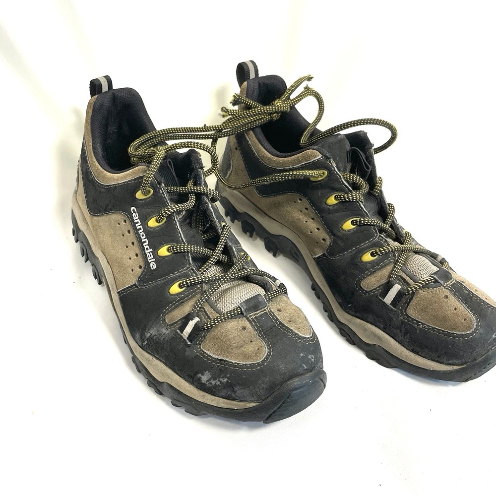 Vintage Cannondale Mountain Bike Clip-In Cycling Shoes - Men's Sz 9.5 Black/Tan